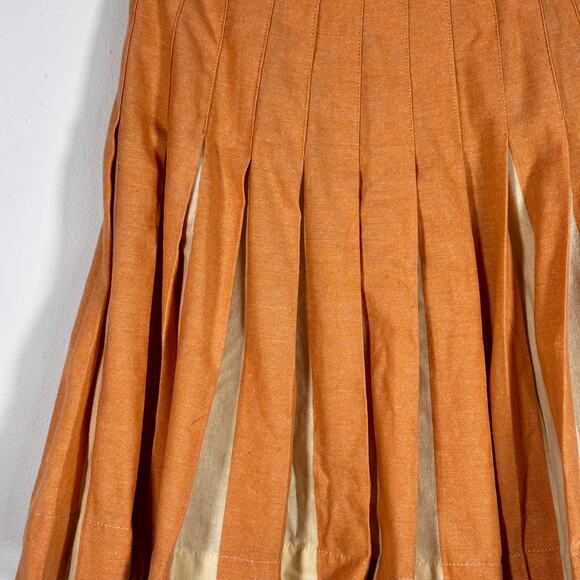 Vintage 1960s Wool Pleated Mini Skirt Century of Boston Salmon Pink Beige - Picture 15 of 16